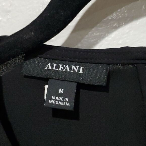 Alfani Modern Spice Blouse in Black Size M - Picture 10 of 12